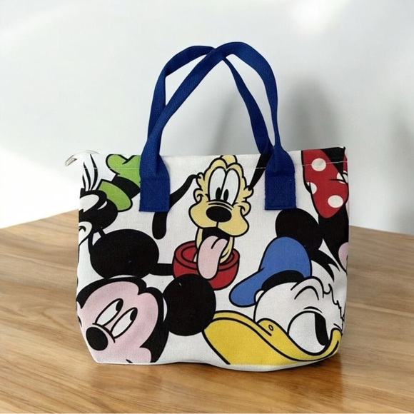 NWT Disney White Tote Bag with Disney Characters - Picture 3 of 6